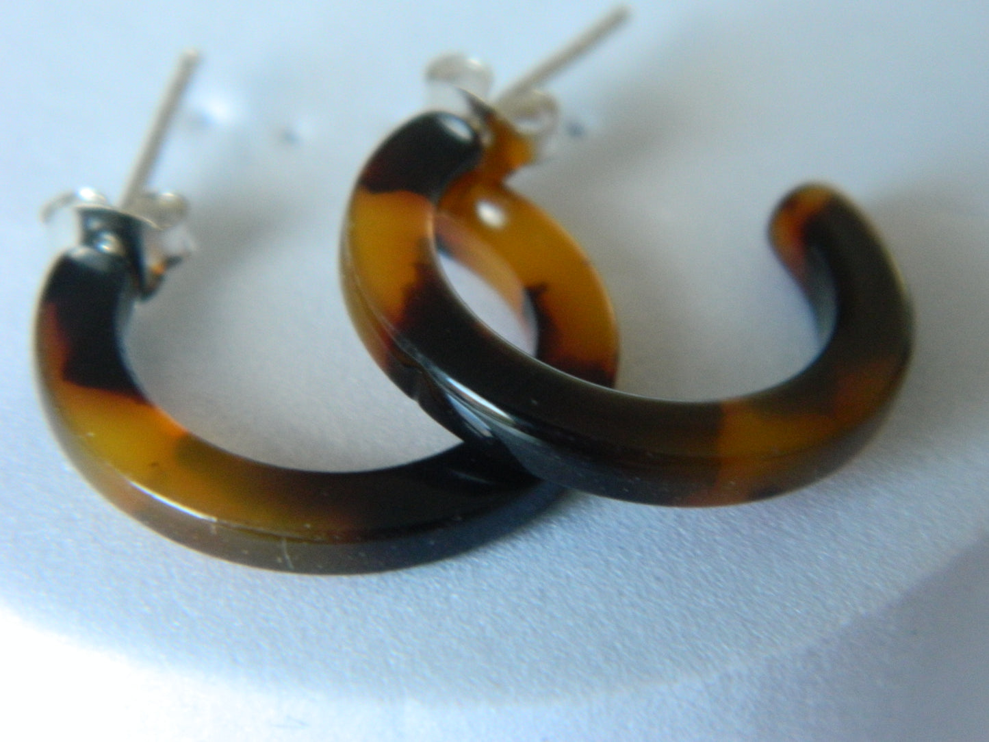 Acrylic Half Hoops- Tortoise Shell. Large.