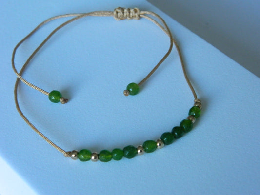 Beaded Wish Bracelet-Green