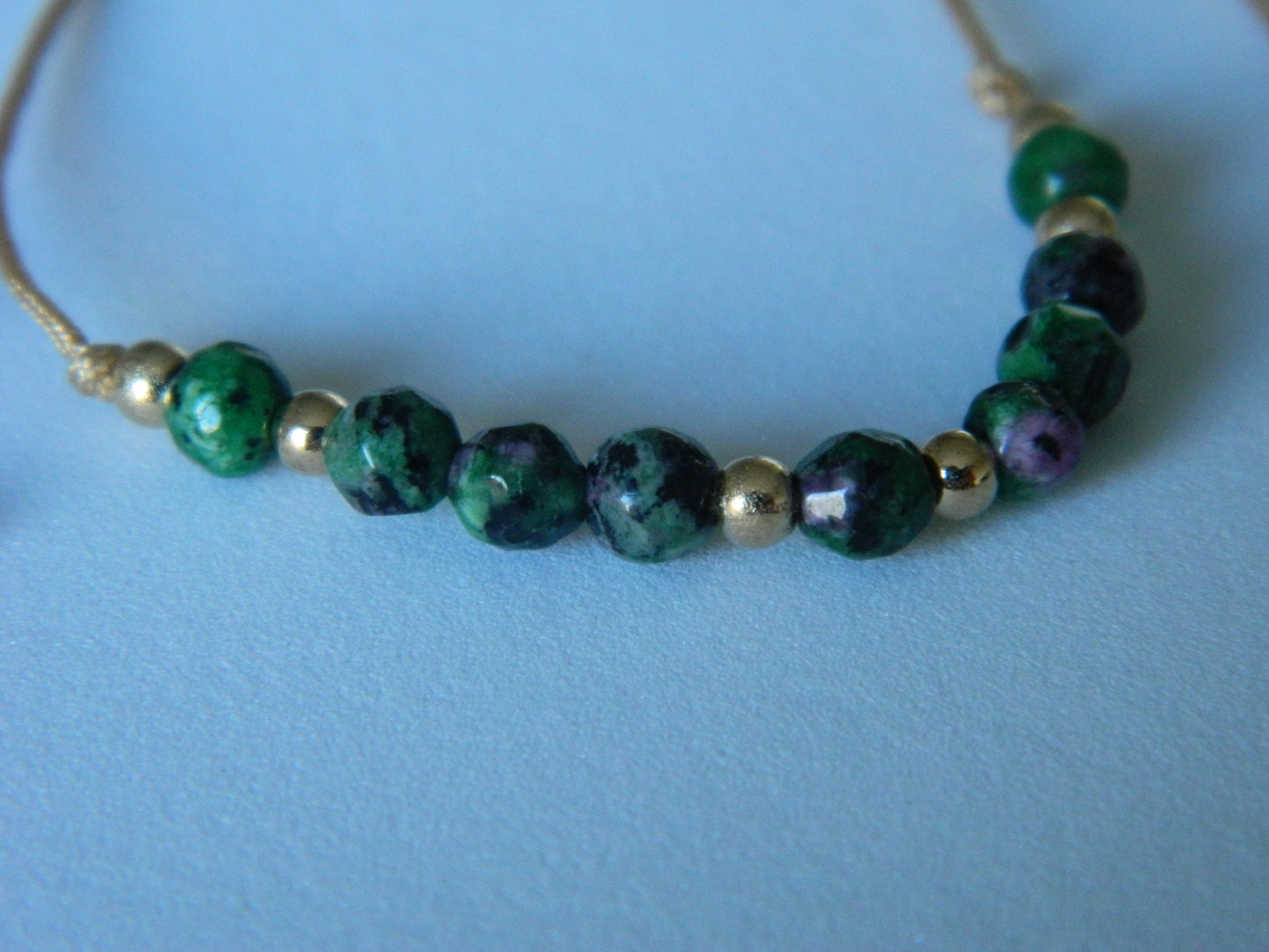 Beaded Wish Bracelet-Dark Green.