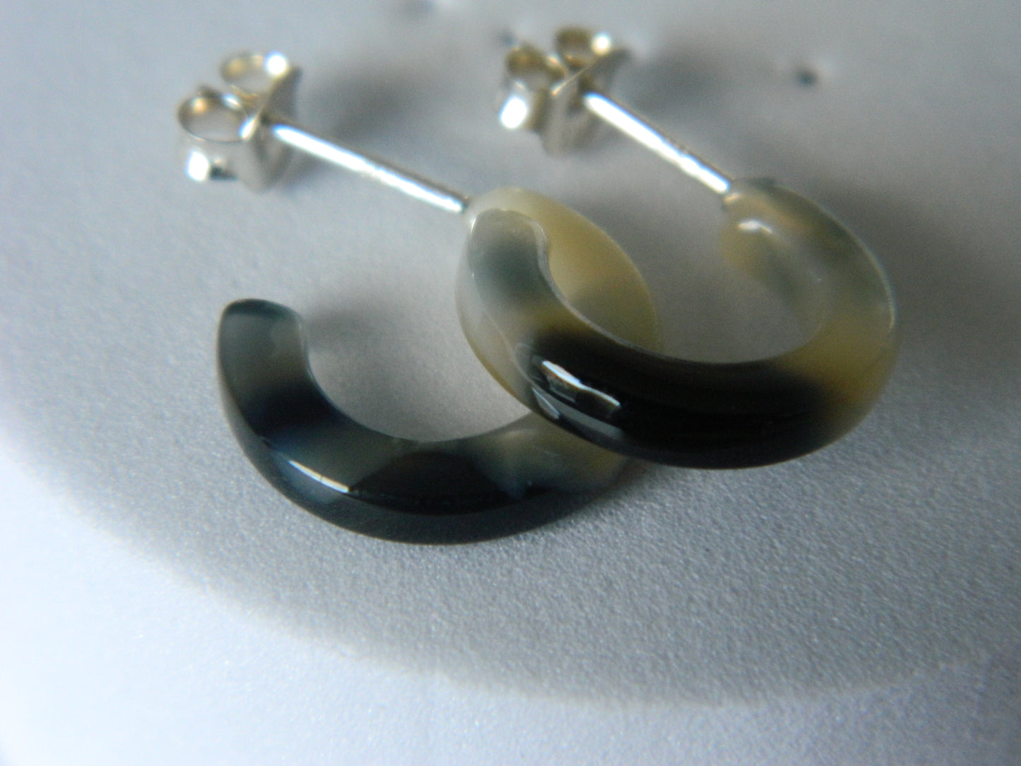 Acrylic Half Hoops-Black and White.