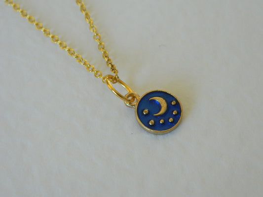 Mila Mini Moon Enamel Necklace.