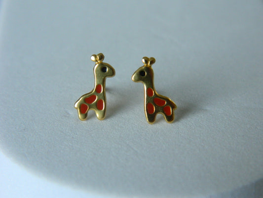 Gold Giraffe Studs.