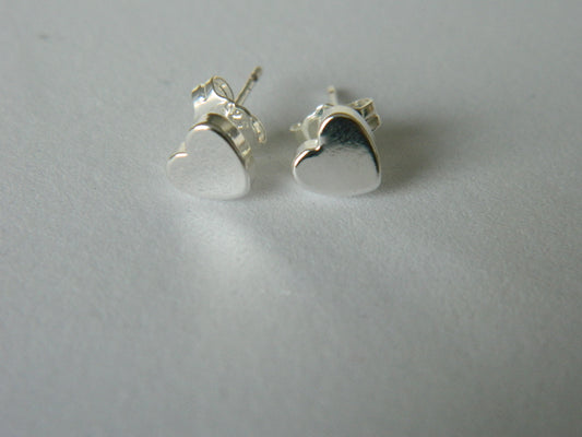 Honey Heart Studs-Silver.