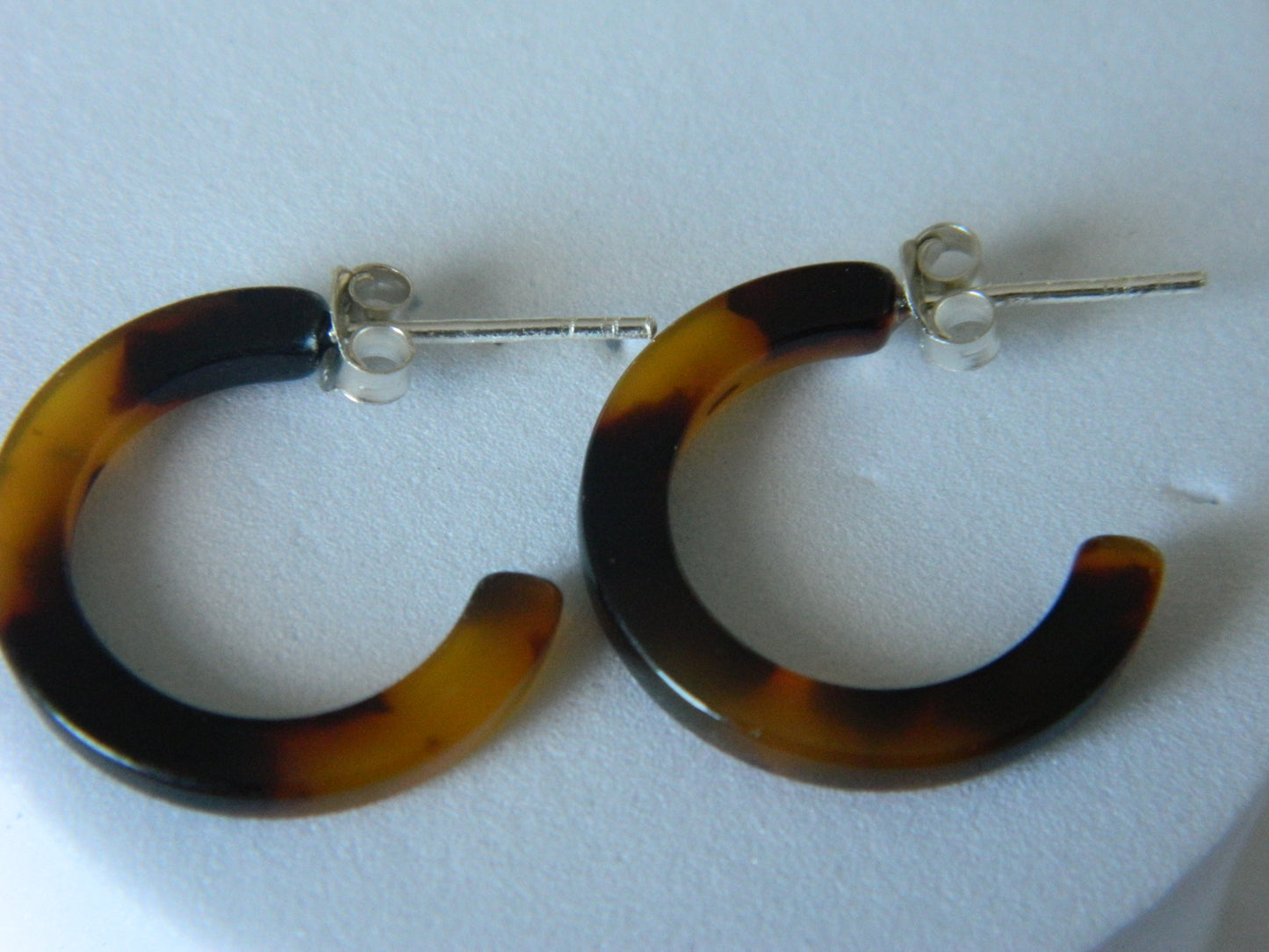 Acrylic Half Hoops- Tortoise Shell. Large.