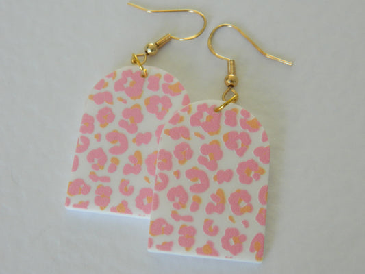 Pink Leopard Arch Dangles.