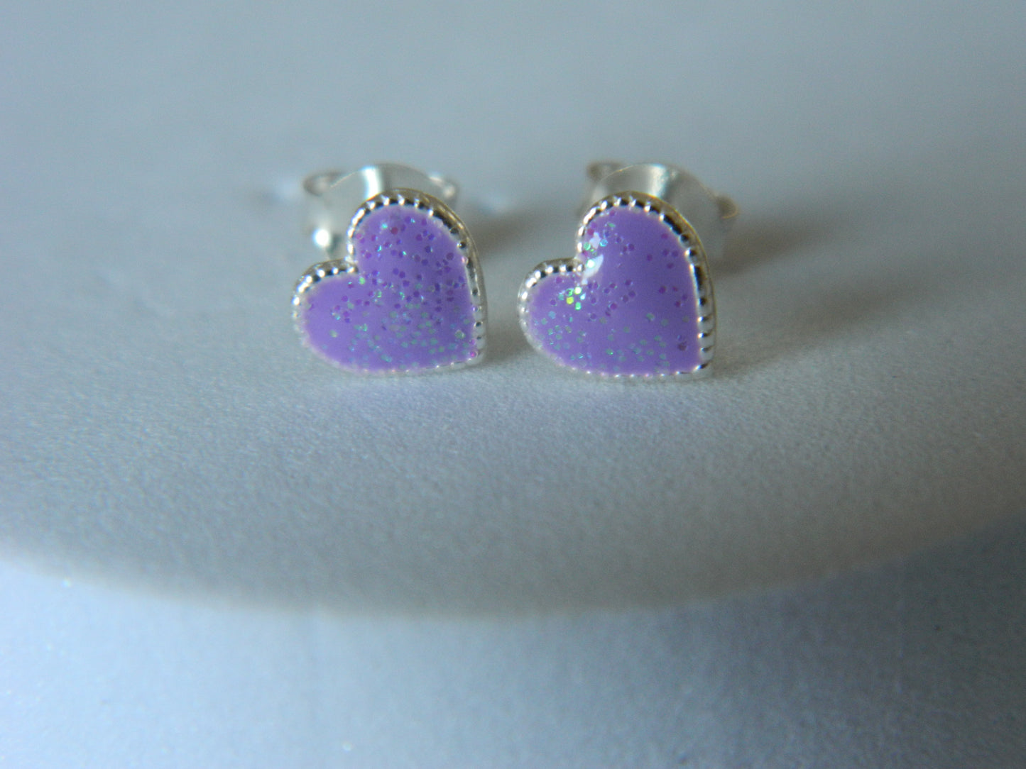 Holly Heart Studs-Purple.