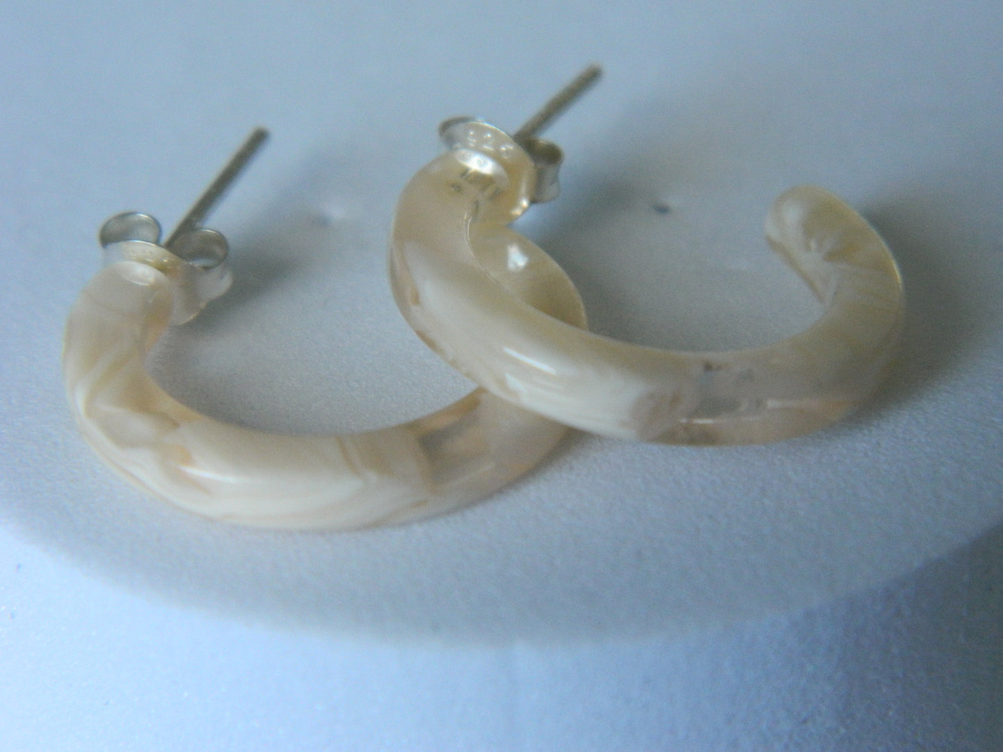 Acrylic Half Hoops- Cream.