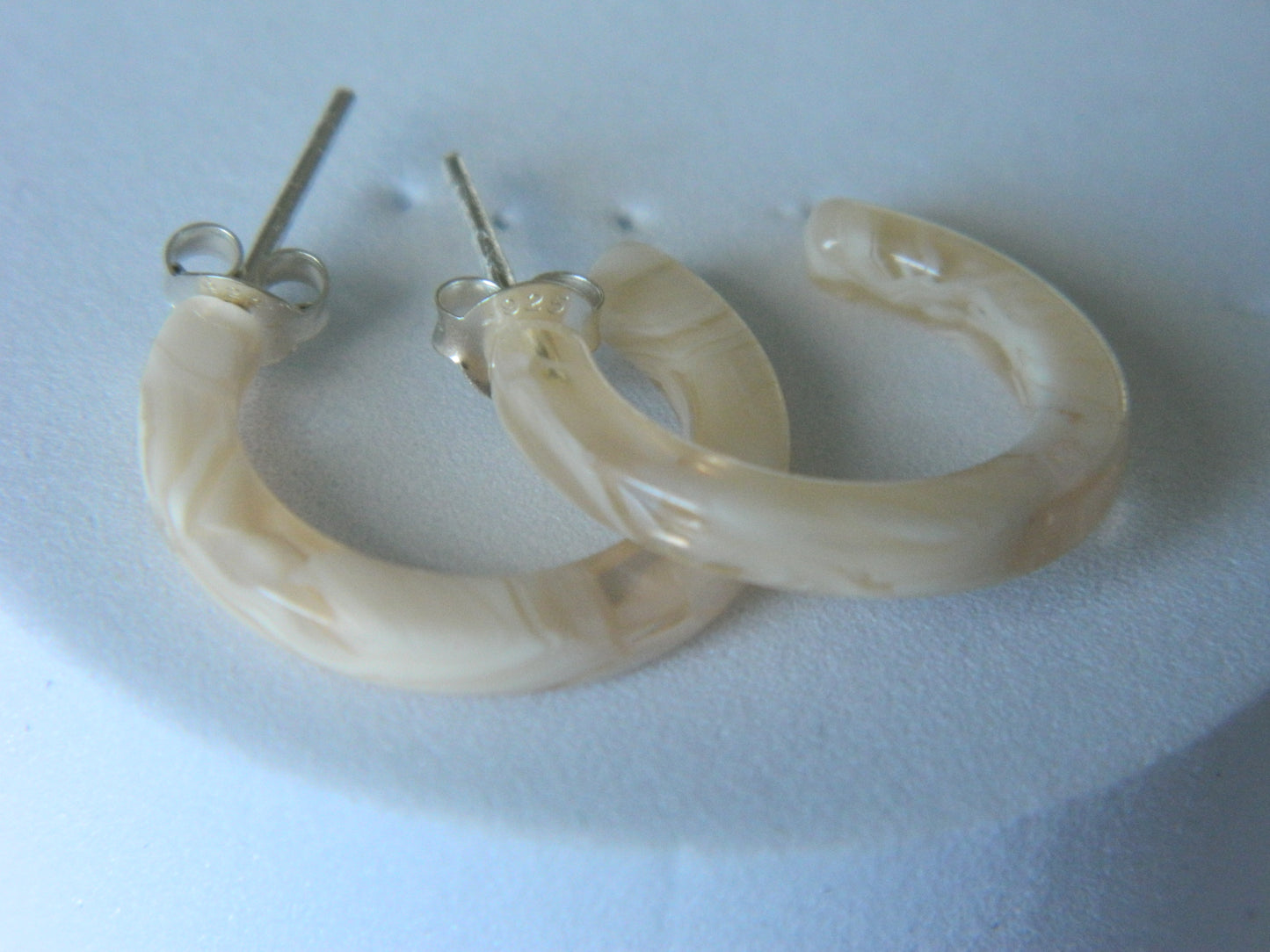 Acrylic Half Hoops- Cream.