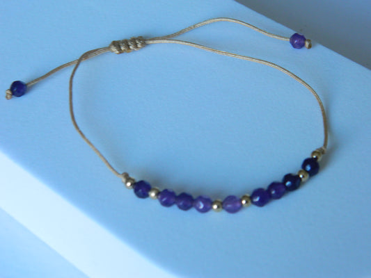 Beaded Wish Bracelet-Purple.