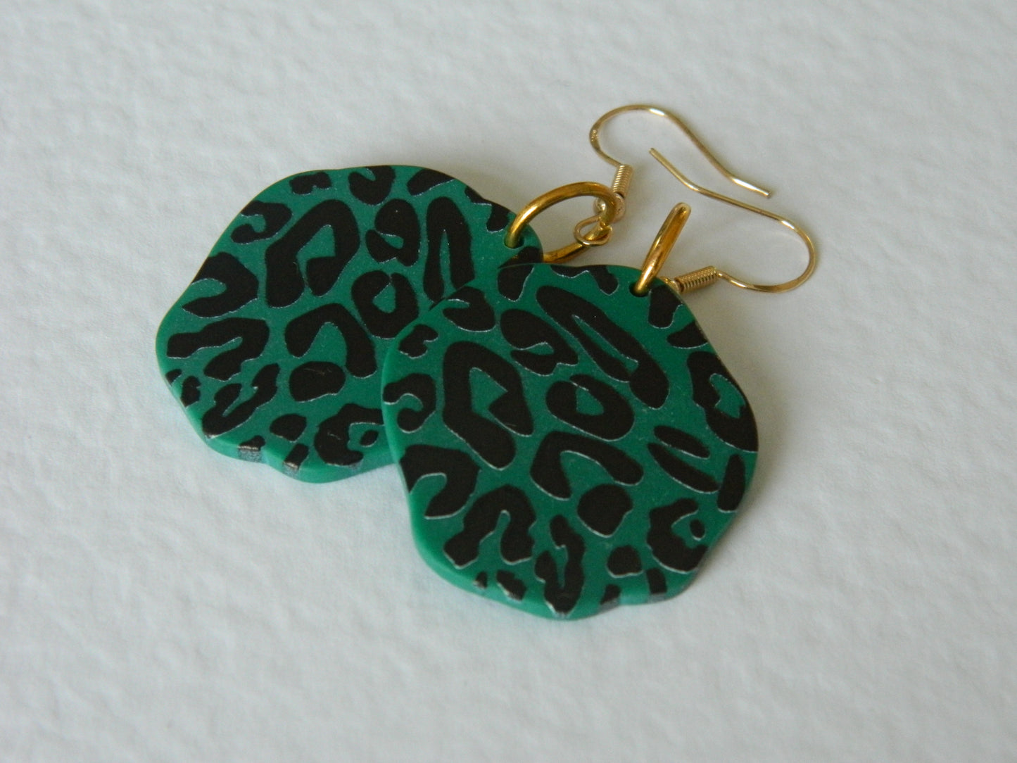 Green Leopard Dangles.