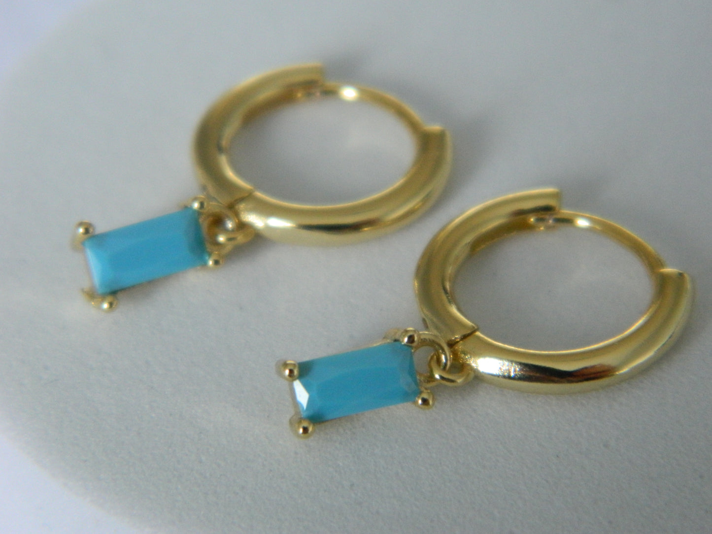 Bella Blue Hoops-Gold.