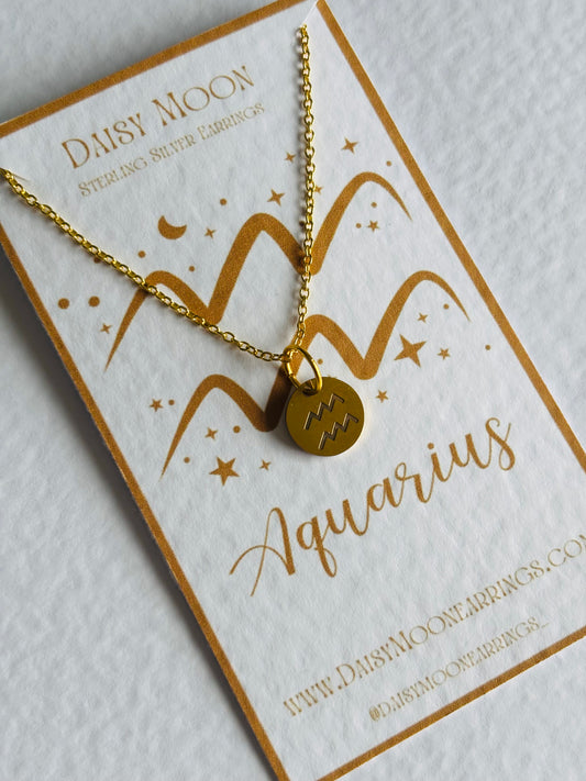 Aquarius star sign necklace.