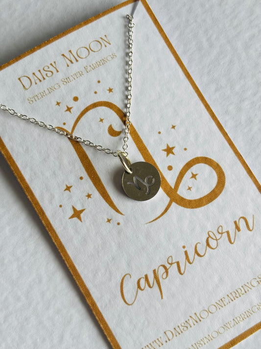 Capricorn Star Sign Necklace- Silver.