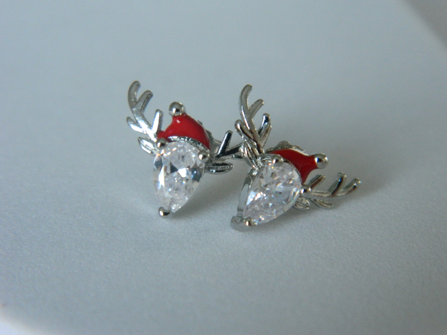 Santa Hat Reindeer Studs.