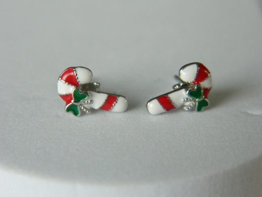 Candy Cane Enamel Studs.