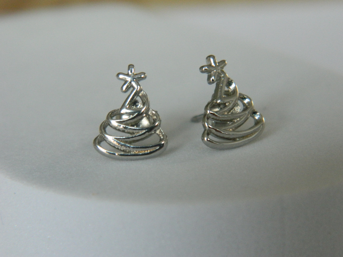 Spiral Christmas Tree Studs.