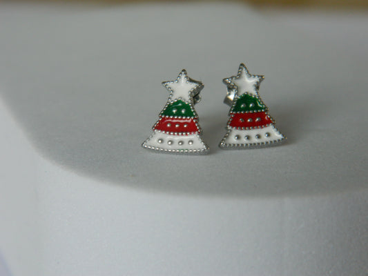 Star Christmas Tree Studs.