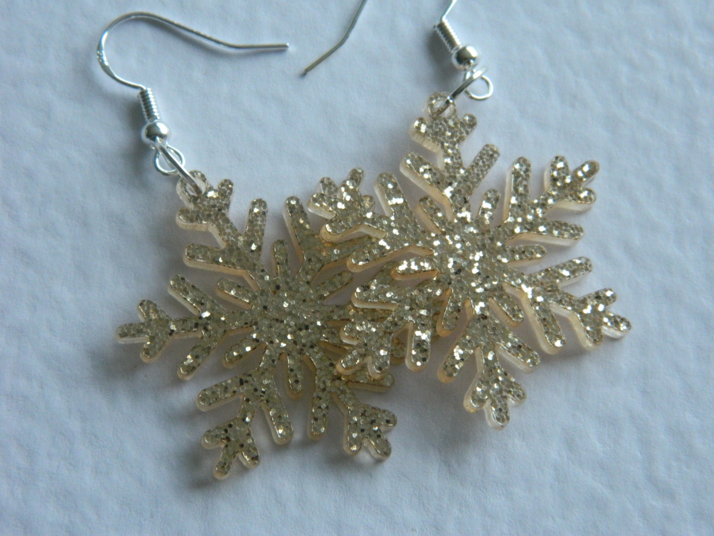 Champagne Sparkle Snowflake Dangles.