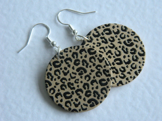 Leona-Round Leopard Dangles.