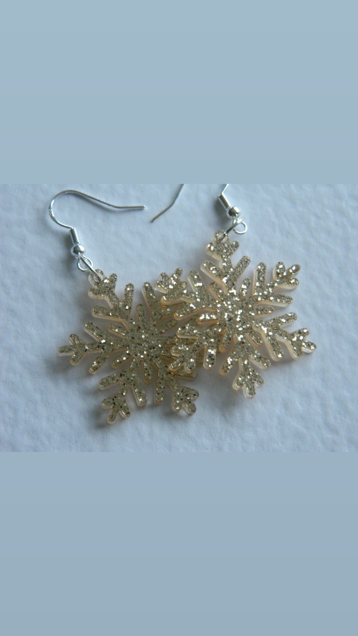 Champagne Sparkle Snowflake Dangles.